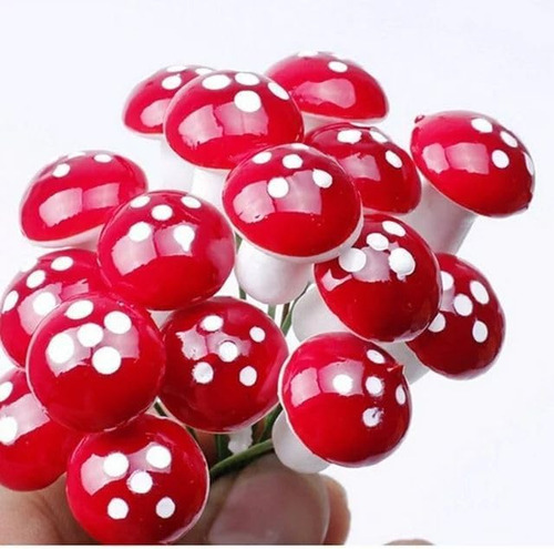 20pcs Mini Miniaturas De Miniatura Rojo Jardín Artificial Bo