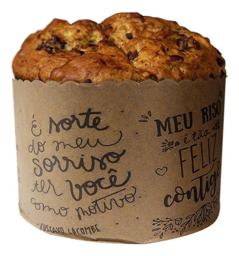 Forma Panetone 250g Frases Lettering - 25un. - Rizzo