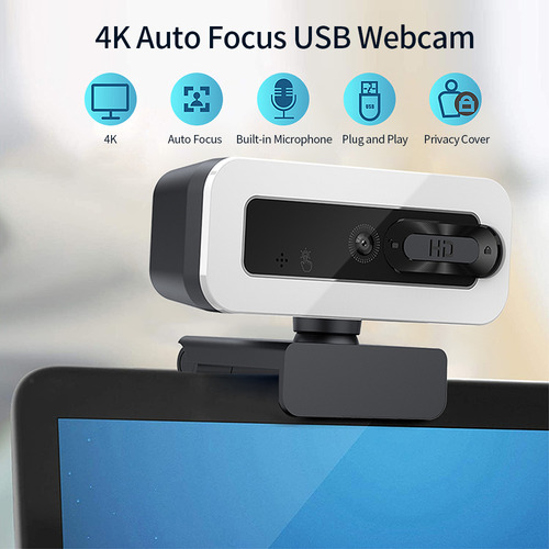 Webcam Chat, Cámara Web 4k Con Focus Video Web Auto, Sin Con