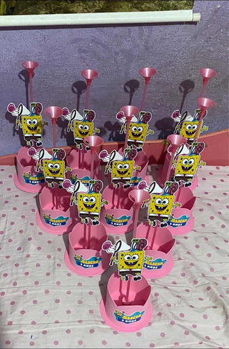 10 Centros De Mesa Do Bob Esponja (cor A Escolha Do Cliente)
