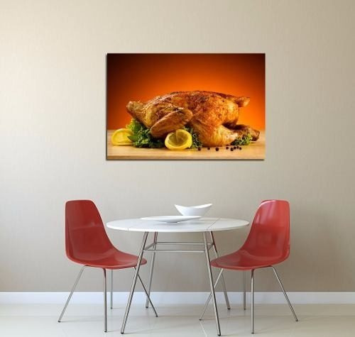 Vinilo Decorativo 50x75cm Pollo Carne Restaurante Comida