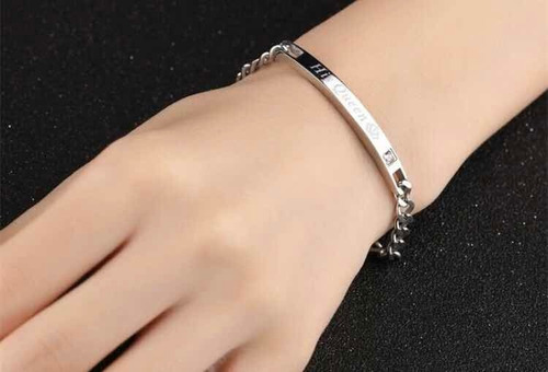 Set Pulseras His Queen/her King Plateadas Grabado 2 Nombres