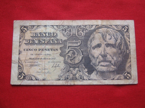 España 5 Pesetas 1947 Seneca 