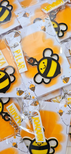Llaveros Souvenirs 3d Abejita X60con Tarjeta Personalizados