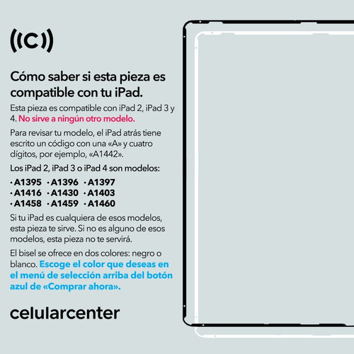 Imagen 4 de 4 de Marco Bisel Plástico Guarda Polvo Para iPad 2 / 3 / 4