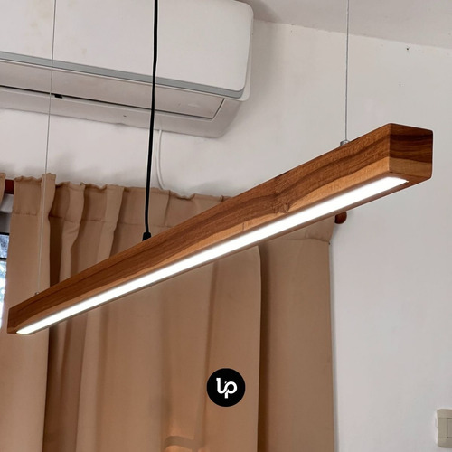 Lampara Colgante Led De Madera Maciza Petiribi 230cm Moderna Petiribí