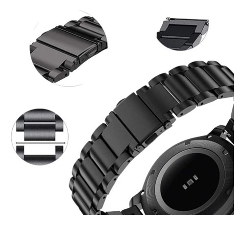 Pulseira 24mm De Aço Inox Compatível Relógio Fossil Jr1369