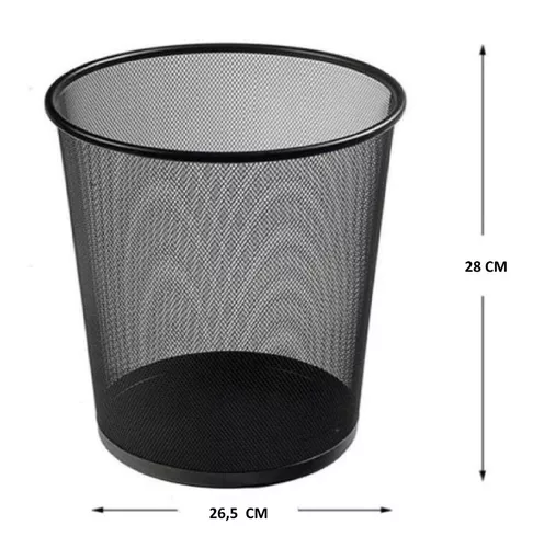 comprar Basurero Metálico Malla Redondo Papelera De Oficina Mediano