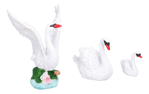 3 Adornos De Resina Con Forma De Cisne Decorativo Con Forma