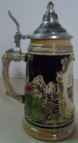 Jarra Cervecera Alemana Con Tapa De Metal (Usado)