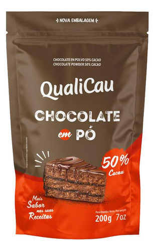 Chocolate Em Pó 50% Qualicau 200g