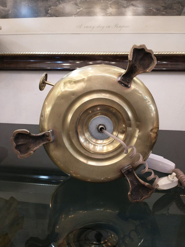 Imagen 10 de 10 de Antigua Lámpara Velador De Bronce Con Base De Calentador