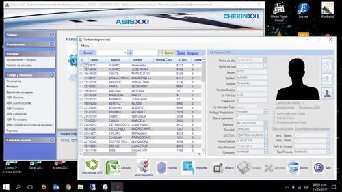 Imagen 6 de 7 de Software Cronos Asis Xxi Reloj Control Horario Asistencia