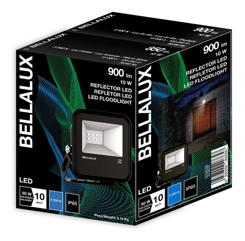 Imagen 4 de 6 de Reflector Led Bellalux 10w Luz Fría Exterior Pack X 4