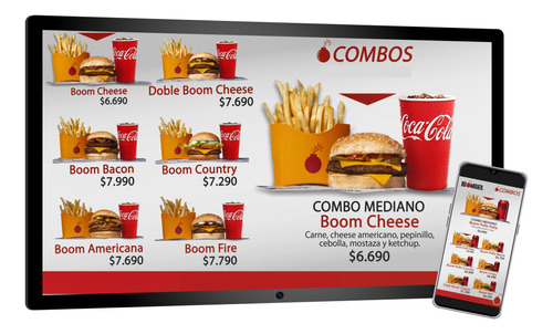 Menú Digital Personalizado Animado Smarttv Estilo Mc Donalds