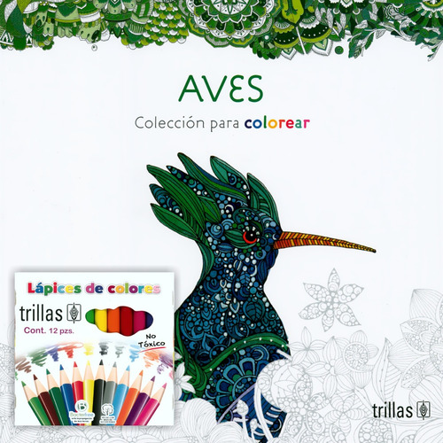 Aves para Colorear + Colores Mcardle Trillas Valentina Harper en español tapa blanda