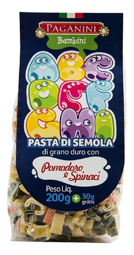 Imagem 2 de 2 de Kit 10 Macarrões Paganini Letrinhas 200g
