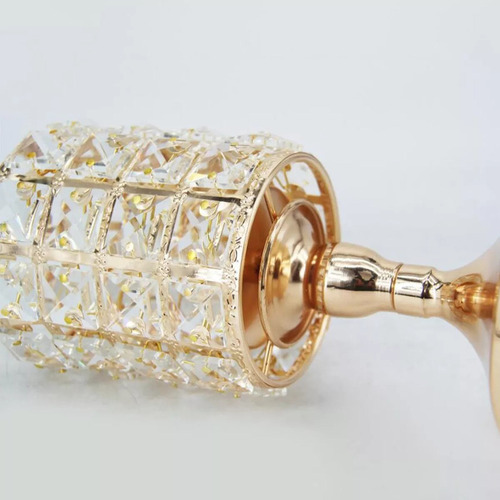 Wv Portavelas De Metal Y Cristal Elegante Portavelas