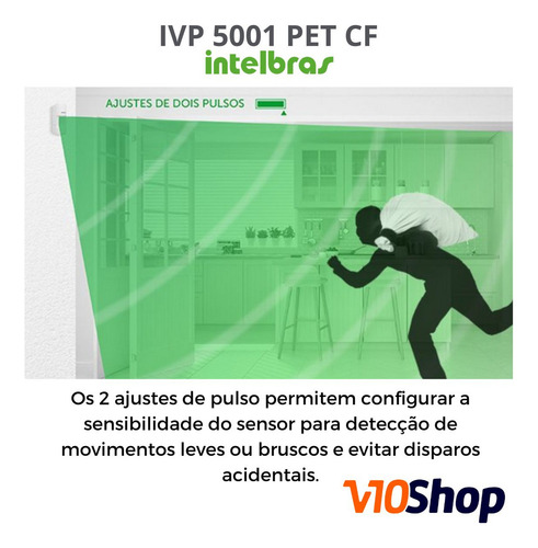 Sensor De Alarme Ivp 5001 Pet 20kg Intelbras Branco