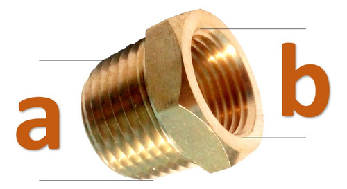 Bushing 20mm(x1,5) (a) X 1/4'' (b) Npt Bronce (5 Piezas)