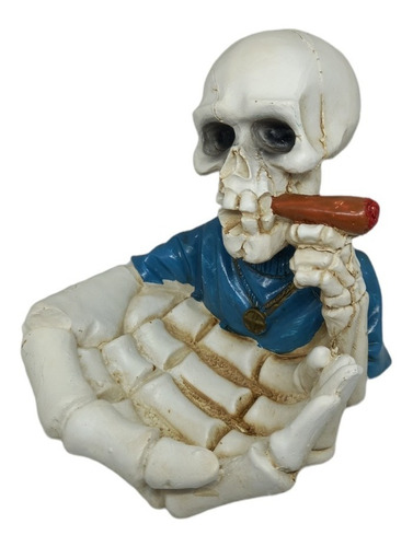 Cenicero Ceramica Loza Diseño Forma Esqueleto Calavera Color