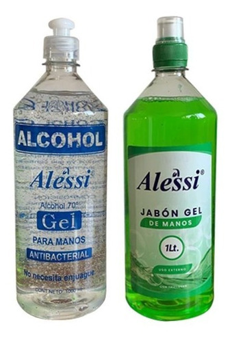 Alessi - Alcohol Gel 70% 1 Lt + Jabon Gel Para Manos 1 Lt