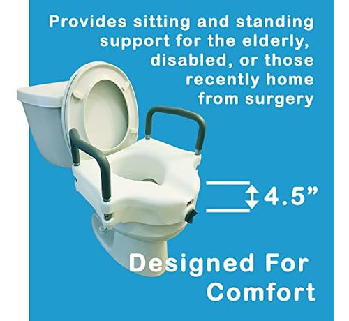 Carex Asiento Elevado Para Inodoro Con Brazos De 4,5 Pulgada