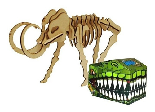 Dinosaurio Puzzle 3d Mamut Esqueleto Para Armar Madera