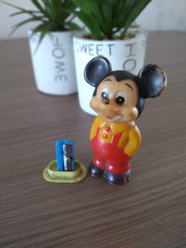 Antiguo Sacapuntas Mickey Mouse Muñeco De Goma