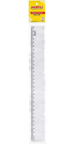 Régua 30 Cm Em Poliestireno Cristal New Line Kit Com 3 Un
