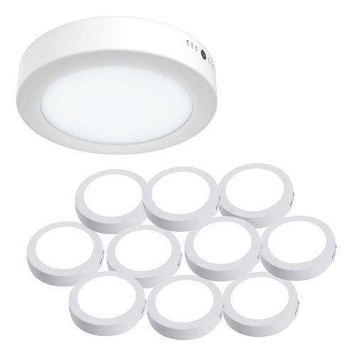 Lampara Led De Sobreponer 18w Plafón Pack 10 Piezas Color Blanco