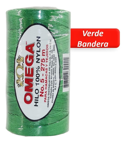 Hilo Nylon Omega No.5 C/275m Art. 370 Verde Bandera #67*