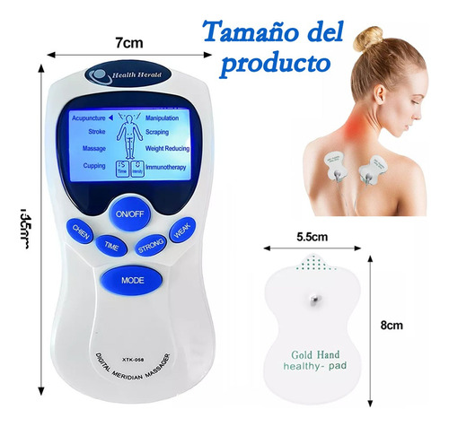Tens Ems Electroestimulador De 8 Pulso Muscular Masajeador