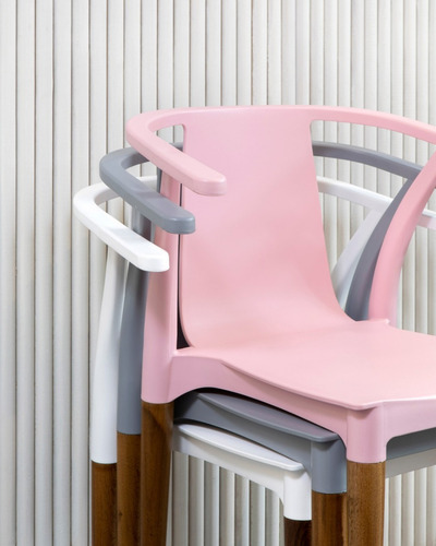 Silla Comedor Apilable Patas Madera Palta Wood Diseño Baires Estructura De La Silla Negro
