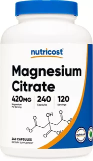 Citrato De Magnesio Magnesium Citrate 240 Capsulas
