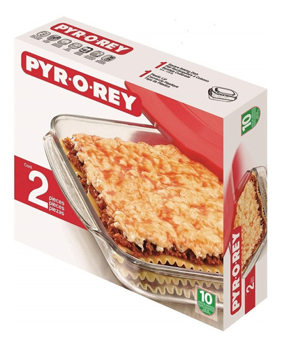 Juego 2 Piezas Pyr-o-rey  Bandeja  Con Tapa 1.6 Ltrs + Envio