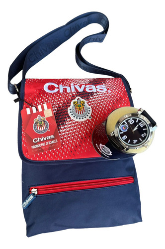 Mariconera Y Reloj Guadalajara-chivas Oficial Envio Gratis