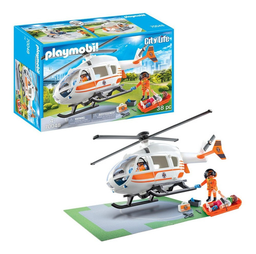 Playmobil City Life Helicóptero De Rescate 70048 Premium