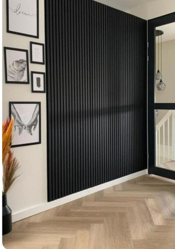 Revestimiento De Pared Wall Panel Pvc Wpc Varillado Negro