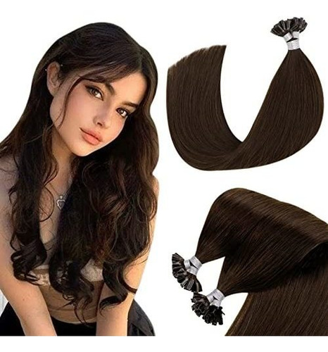 Hetto Cabello Marrón Punta De Uñas Pelo Extensiones Hxx4a