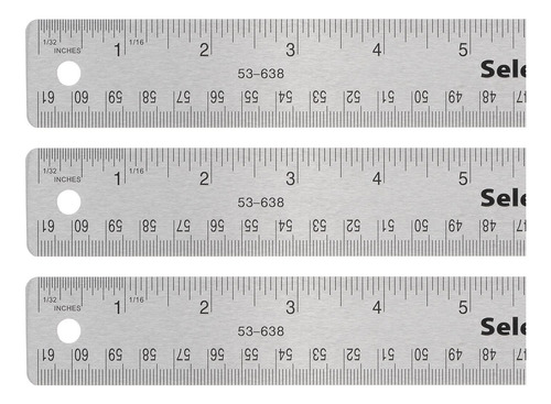 3 Regla Acero Inoxidable Respaldo Antideslizante 24  Metal