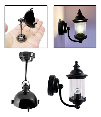 Luces De Pared De Plástico A Escala 1:12 Con Luces De Techo