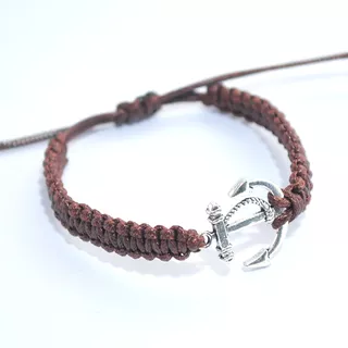 Pulsera Hombre Mujer Tejida Ancla Timón