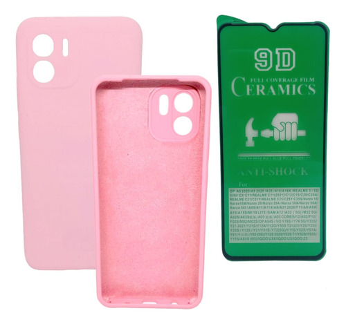 Silicone Case Para Xiaomi Redmi A1- A2 Y Vidrio Ceramico