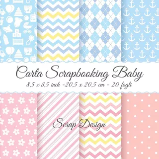 Libro: Carta Scrapbooking Baby 8,5 X 8,5 Inch - 20,5 X 20,5