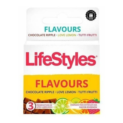 Preservativo Lifestyle Flavours 3 Condones Aromas Y Sabores