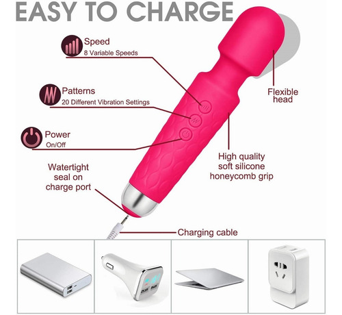 Imagen 3 de 6 de Masajeador Vibrador Grado Recargable Usb Portáti Waterproof