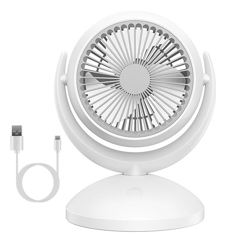 Ventilador De Mesa Portátil Recargable Con 4 Velocidades 48.26 Cm Blanco Plástico 3
