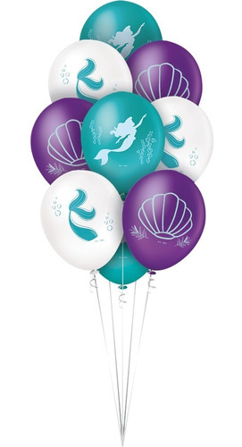 Balão - Bexiga A Pequena Sereia Ariel Sereismo - 25 Unidades