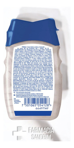 Tums Tabletas Masticables 500 Mg Menta 75 Tabletas